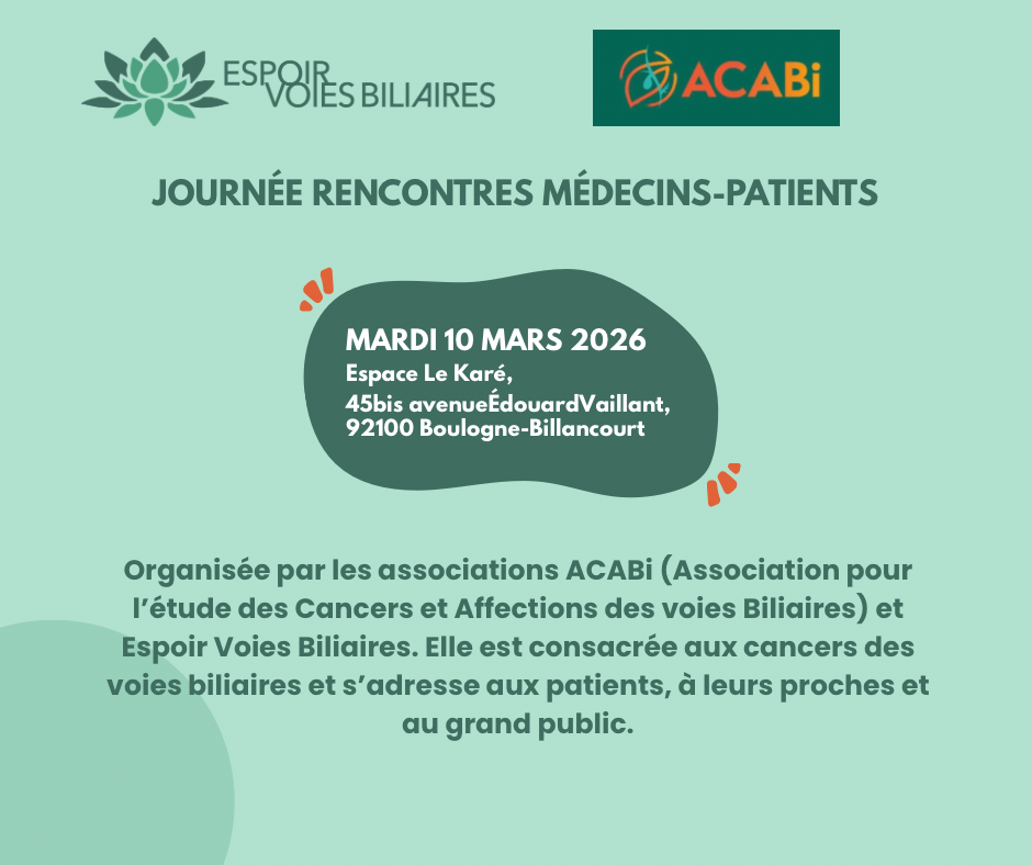 L’association Espoir Voies Biliaires Est Heureuse Du Financement De L’essai Clinique (Publication Facebook) Journée Rencontres Médecins - Patients